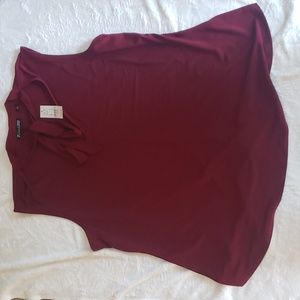 NY & Co 7th Ave sleevles top with bow Burgundy XL stretchy